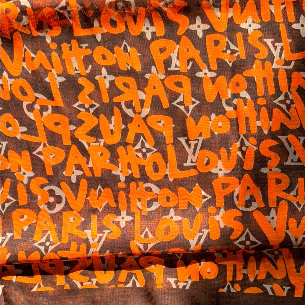 Gorgeous Brown & Orange Graffiti Scarf - Picture 5 of 5
